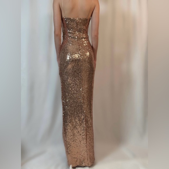 B. Smart Gold Sequin Asymmetrical Dress - Picture 3 of 7